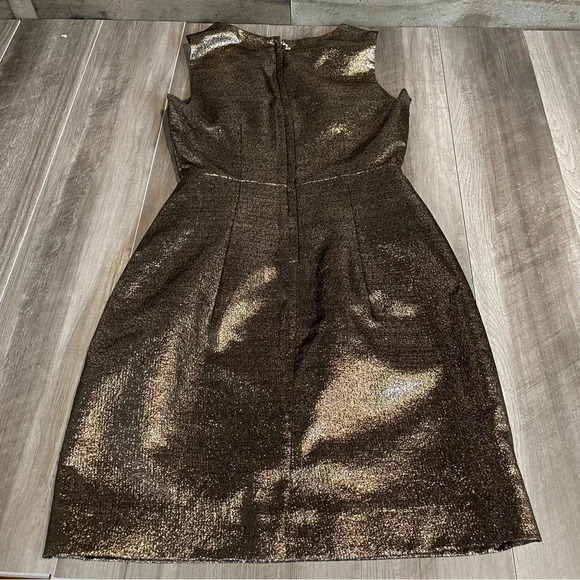 Kate Spade New York Gold Metallic Ruffle Vannie Dress • Size 2 - Picture 4 of 7
